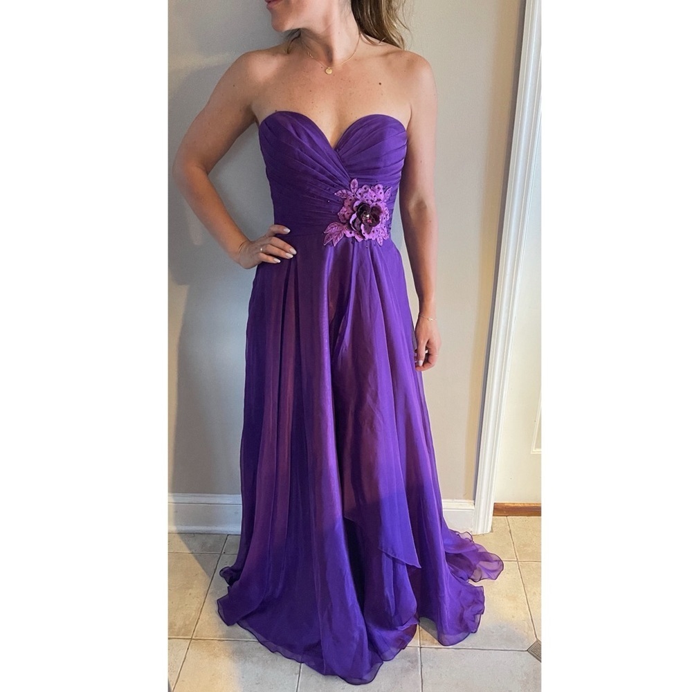 Jovani Strapless Gown Purple